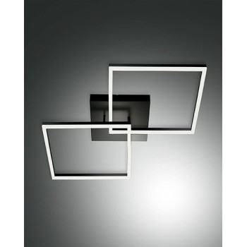 Bard modern LED ceiling light 52watt black 3394-65-101 Fabas. Metal ceiling light and methacrylate diffuser.
