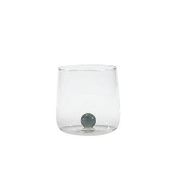 Bilia Zafferano borosilicate glass set 6 pieces color Grey. Resistant to thermal shock