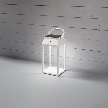 Solar and rechargeable indoor/outdoor lamp LANTERNA by Perenz Matt White