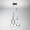 Perenz color Matt Black CUBE metal suspension lamp - 5 G9 bulb