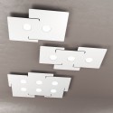 ECHO Toplight led ceiling light in rectangular white metal with 2 Gx53 bulb sockets