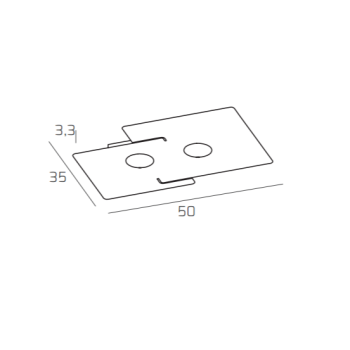 ECHO Toplight led ceiling light in rectangular white metal with 2 Gx53 bulb sockets