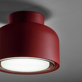 Modern BOTTONE ceiling light in magenta aluminum 1xGX53. With Soft Touch paint from Vivida Internationa