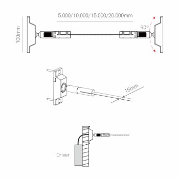 Horizon - Lampada a LED per interni Bianca 14,4W/m - Lampada da parete dal design moderno