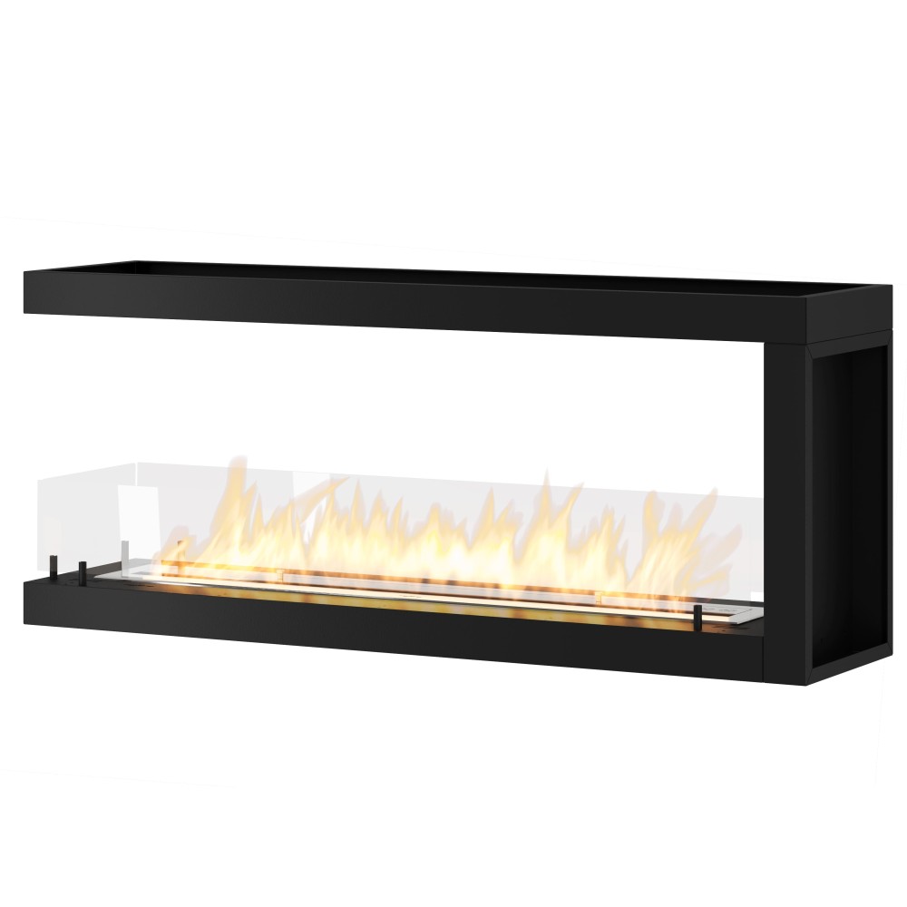 Bioethanol Fireplace Built-in U1200 InFire with Open Glass on 3 Sides