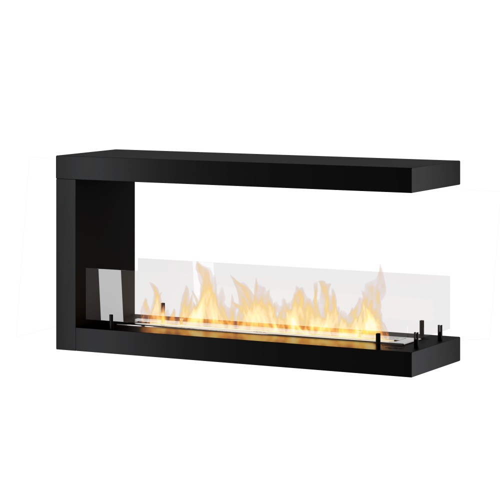 Bioethanol Fireplace Built-in U1000.2 InFire with Open Glass on 3 Sides 2 Liter Burner
