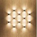 LEK Round - IP54 6.8W corten LED wall light with adjustable fins