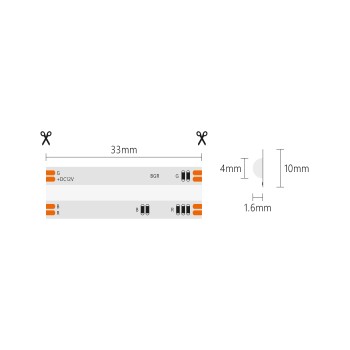 15W Kit Striscia LED COB RGB 1m IP65 12V con Dimmer - Luce Regolabile, Telecomando RF Incluso - 4 giochi di luce colorati