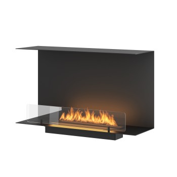 Bioethanol Fireplace Built-in C800 InFire with Open Glass on 3 Sides Version 1