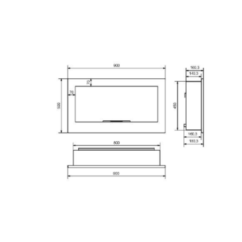 INSIDE 900 Infire Built-in Bioethanol Fireplace with Glass