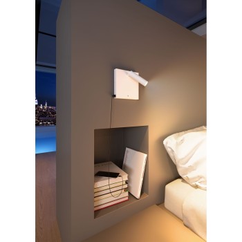 SWEET - White 4W LED bed wall light with USB-C and induction charging