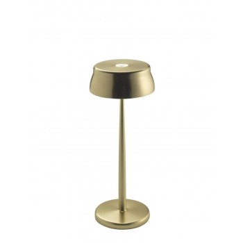 Led table lamp Sister Light anodized gold color. Ideal for catering. IP54 for outdoor use.