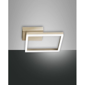 Modern led ceiling light Bard 22watt matt gold 3394-21-225 Fabas. Ceiling lamp in white metal and methacrylate diffuser.