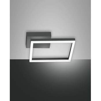 Bard modern LED ceiling light 22watt anthracite 3394-23-282 Fabas. Ceiling lamp in anthracite metal and methacrylate diffuser.