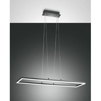 the Bard modern suspension led light 52watt Anthracite 3394-43-282 Fabas. Metal ceiling lamp and methacrylate diffuser.