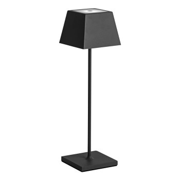 Fiji Portable and rechargeable black led table lamp IP54 Ondaluce