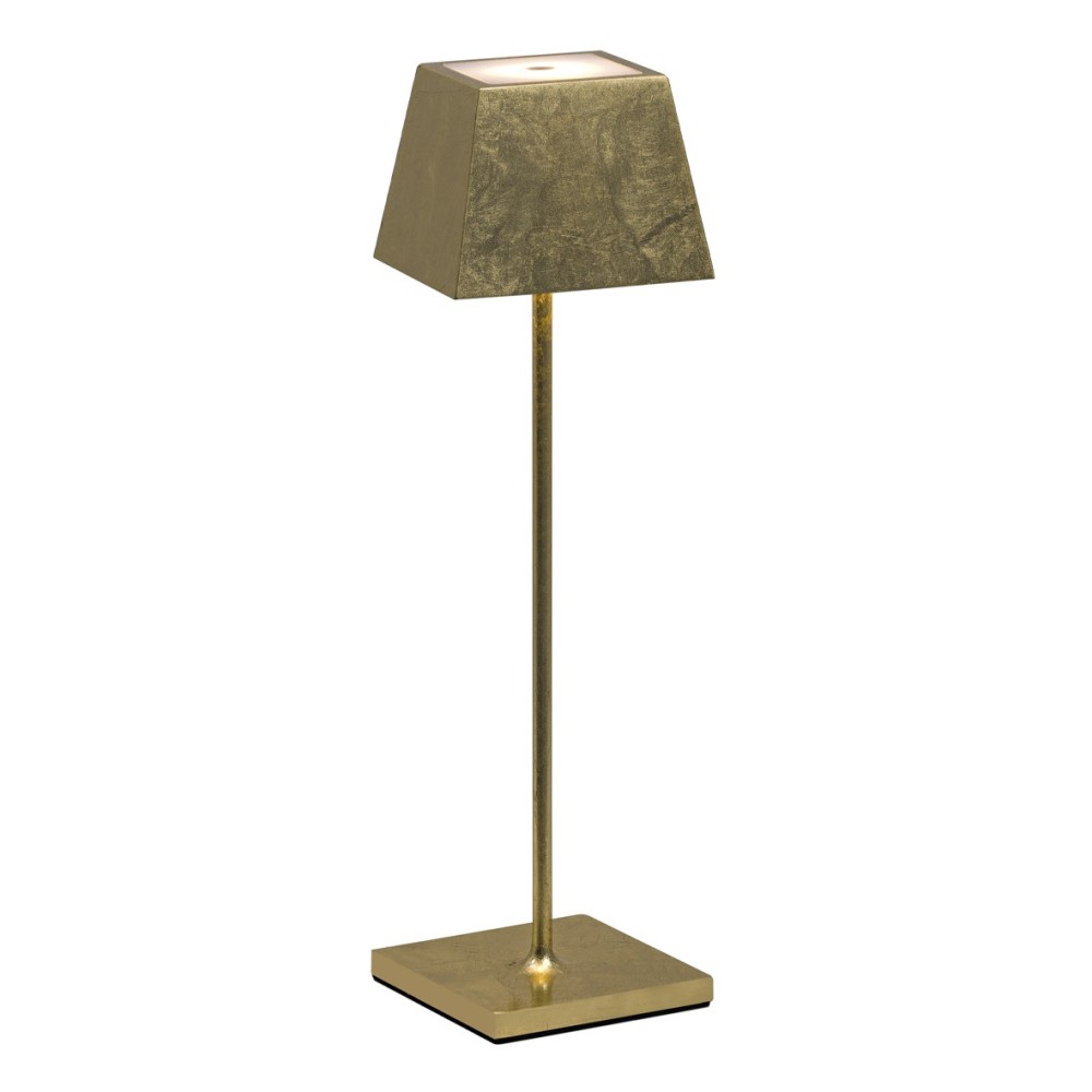 Siesta gold leaf portable and rechargeable IP54 led table lamp